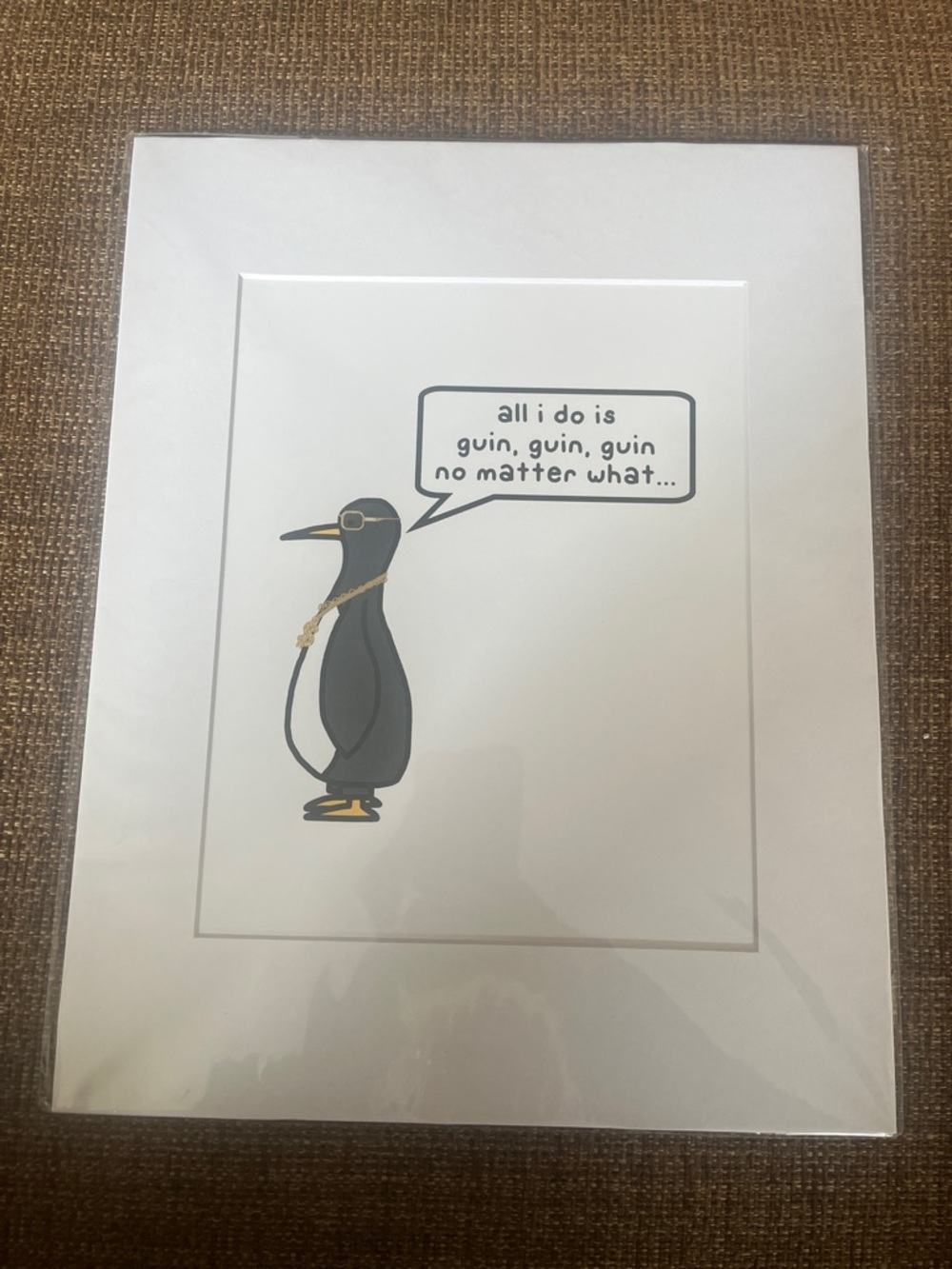UIN White & Black 'All I Do Is Guin' Minimalist Print